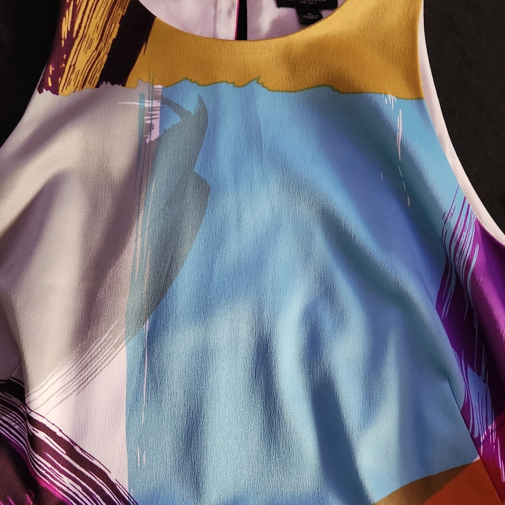 Ann Taylor Blue and Purple Abstract Dress